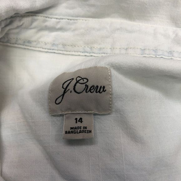 J Crew Women Bleached-out chambray Shirt Blouse Top Size 14 Cotton B239 -2 - Picture 15 of 16